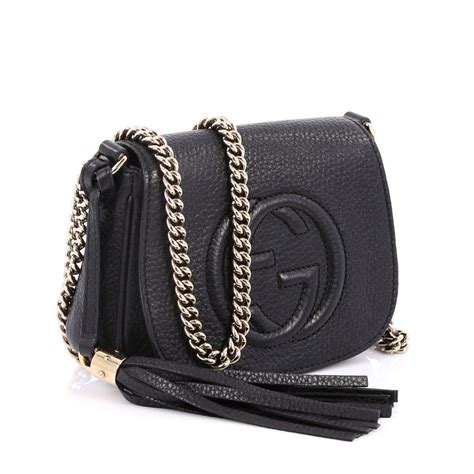 gucci black crossbody with chain|Gucci crossbody with thick strap.